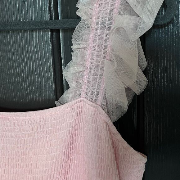 Pretty Garden Ruffle Dress CottageCore Tulle Feminine - Picture 2 of 6